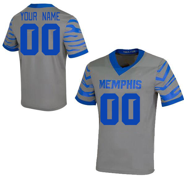 Custom Memphis Tigers Name And Number College Football Jerseys Stitched-Gray - Click Image to Close